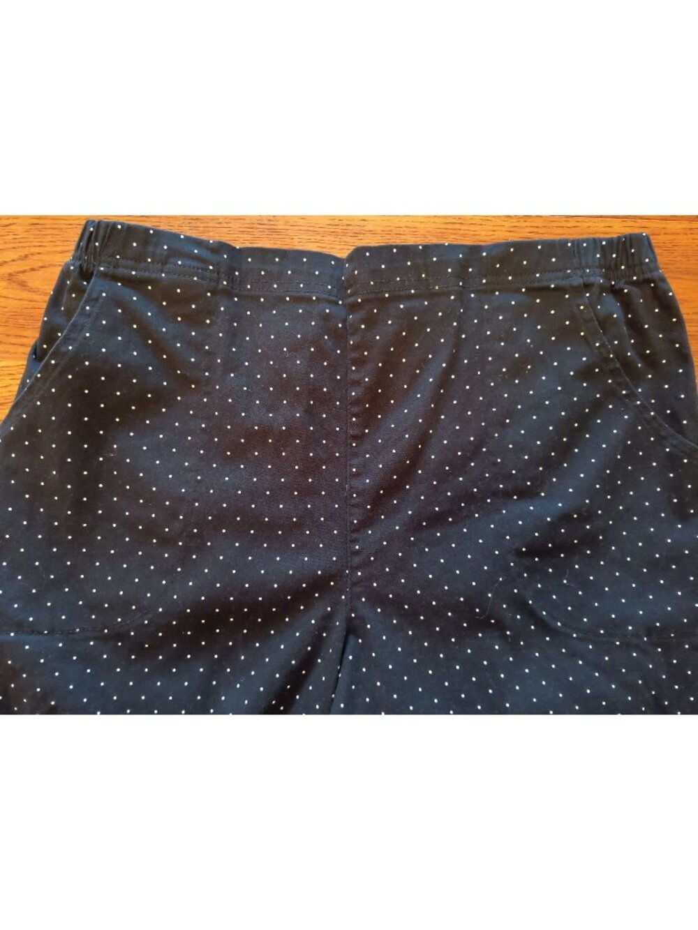 Croft & Barrow Black White Polka Dot Pull-On Elastic Waist Pants XLarge